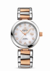 Omega Watches : 425.20.34.20.55.001 Automatic Mother of Pearl Diamond Date Dial 18k Rose Gold and Stainless Steel Women Watch