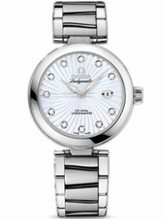 Omega Watches : 425.30.34.20.55.001 34mm Ladymatic White Mother Of Pearl Dial Stainless Steel Case With Stainless Steel Bracelet Women Watch