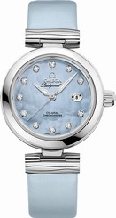 Omega Watches : 425.32.34.20.57.003 Blue-mother-of-pearl-diamond Dial Leather Band Men Watch