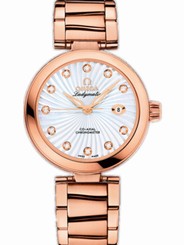 Omega Watches : 425.60.34.20.55.001 34mm Ladymatic White Mother Of Pearl Dial Rose GOld Case, Diamonds With Rose Gold Bracelet Women Watch