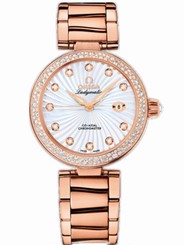 Omega Watches : 425.65.34.20.55.001 34mm Ladymatic White Mother Of Pearl Dial Rose Gold Case, Diamonds With Rose Gold Bracelet Women Watch