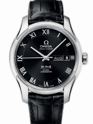 Omega Watches : 431.13.41.22.01.001 41mm Automatic Annual Calendar Black Dial Stainless Steel Case With Black Leather Strap Men Watch