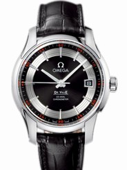 Omega Watches : 431.33.41.21.01.001 41mm Automatic Hour Vision Black Dial Stainless Steel Case With Black Leather Strap Men Watch