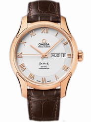 Omega Watches : 431.53.41.22.02.001 41mm Automatic Annual Calendar Silver Dial Rose Gold Case With Brown Leather Strap Men Watch