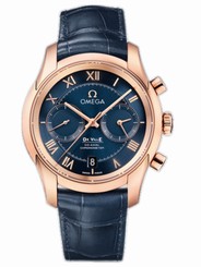 Omega Watches : 431.53.42.51.03.001 42mm Automatic Co-Axial Chronograph Blue Dial Rose Gold Case With Blue Leather Strap Men Watch