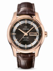 Omega Watches : 431.63.41.22.13.001 41mm Automatic Hour Vision Annual Calendar Brown Dial Rose Gold Case With Brown Leather Strap Men Watch