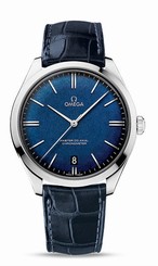 Omega Watches : 432.53.40.21.03.001 Manual Winding Date 18k White Gold Case Blue Leather Limited Edition Men Watch