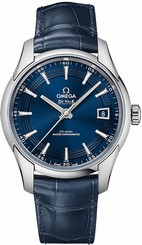 Omega Watches : 433.33.41.21.03.001 Blue Dial Crocodile Leather Band Men Watch
