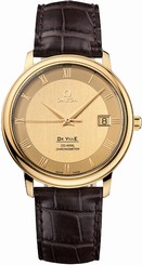 Omega Watches : 4617.11.02 36mm Automatic Prestige Champagne Gold Dial Yellow Gold Case With Brown Leather Strap Men Watch