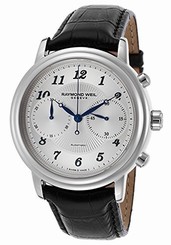 Raymond Weil Watches : 4830-STC-05659 Automatic Chronograph Black Leather Men Watch