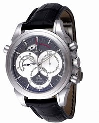Omega Watches : 4848.40.31 41mm Automatic Co-Axial Rattrapante Gray Dial Stainless Steel Case With Black Leather Strap Men Watch