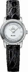 Omega Watches : 4870.33.01 22mm Prestige Quartz Silver Dial Stainless Steel Case With Black Leather Strap Women Watch