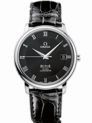 Omega Watches : 4875.50.01 36.5mm Automatic Prestige Co-Axial Black Dial Stainless Steel Case With Black Leather Strap Men Watch