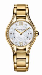 Raymond Weil Watches : 5124-PS-00985 Quartz Roman Numeral Diamond Yellow Gold PVD Plated Bezel Stainless Steel Women Watch