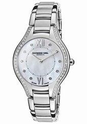 Raymond Weil Watches : 5132-STS-00985 Quartz Mother of Pearl Diamond Dial Diamond Case Stainless Steel Women Watch
