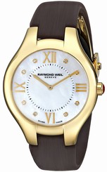 Raymond Weil Watches : 5136-P2-00995 Quartz Mother of Pearl Dial Black Satin Strap Women Watch