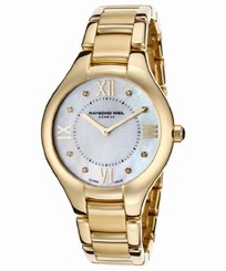 Raymond Weil Watches : 5136-P-00995 Quartz Mother of Pearl Dial Yellow Gold PVD Stainless Steel Women Watch