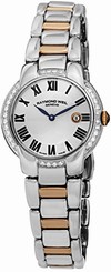 Raymond Weil Watches : 5229-S5S-01659 Quartz Roman Numerals Dial Date Diamond Case Two Tone Stainless Steel Women Watch