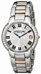 Raymond Weil Watches : 5235-S5S-01659 Quartz Roman Numerals Dial Date Diamond Bezel Two Tone Stainless Steel Women Watch