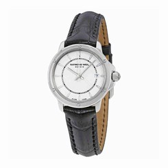 Raymond Weil Watches : 5391-LS1-00995 Quartz Mother of Pearl Diamond Hour Markers Dial Black Leather Women Watch