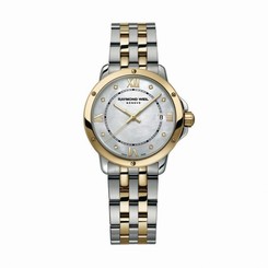 Raymond Weil Watches : 5391-STP-00995 Quartz Date Roman Numeral Dial Two Tone Stainless Steel Women Watch
