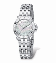Raymond Weil Watches : 5399-ST-00995 Quartz Mother Of Pearl Dial Case With Steel On Steel 8 Diamonds Women Watch