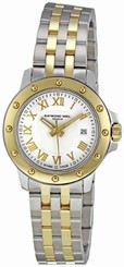 Raymond Weil Watches : 5399-STP-00308 Quartz White Dial With Roman Numeral Hour Markings And 18ct Yellow Gold Plated And Stainless Steel Women Watch