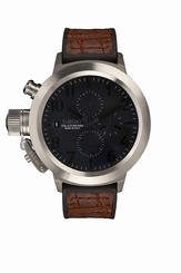U-Boat Watches : 5415 Automatic Chronograph Titanium Case Brown Leather Men Watch