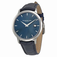 Raymond Weil Watches : 5488-STC-50001 Quartz Blue Dial Date Black Leather Men Watch