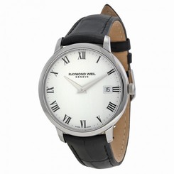 Raymond Weil Watches : 5588-STC-00300 Quartz Roman Numerals Dial Date Black Leather Men Watch