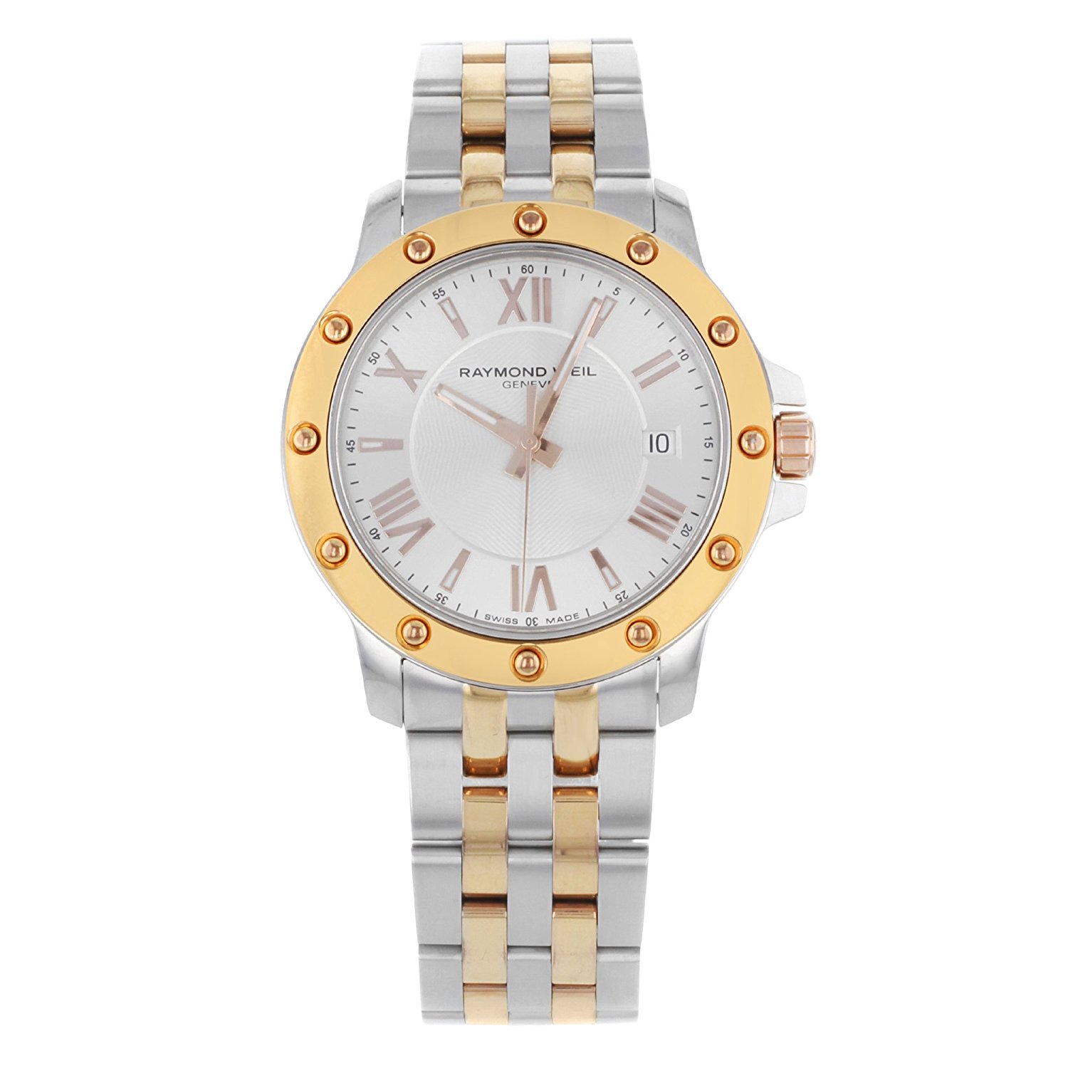 Raymond Weil Watches : 5599-Sp5-00657 Silver Dial Steel Rose Gold Tone Band Men Watch