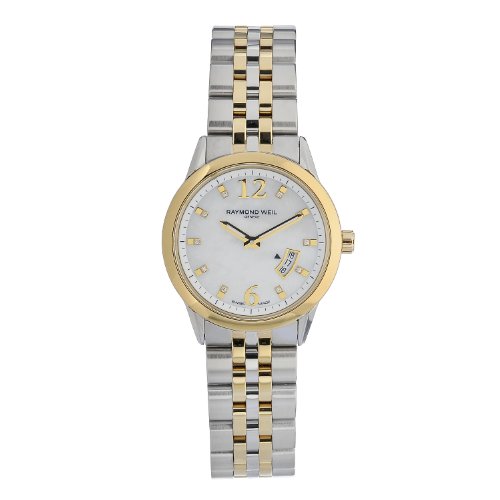 Raymond Weil Watches : 5670-STP-05985 Quartz Mother Of Pearl Dial And Yellow PVD Gold Coating Case And 10 Diamonds With Yellow PVD Gold Coating Stainless Steel Bracelet Women Watch