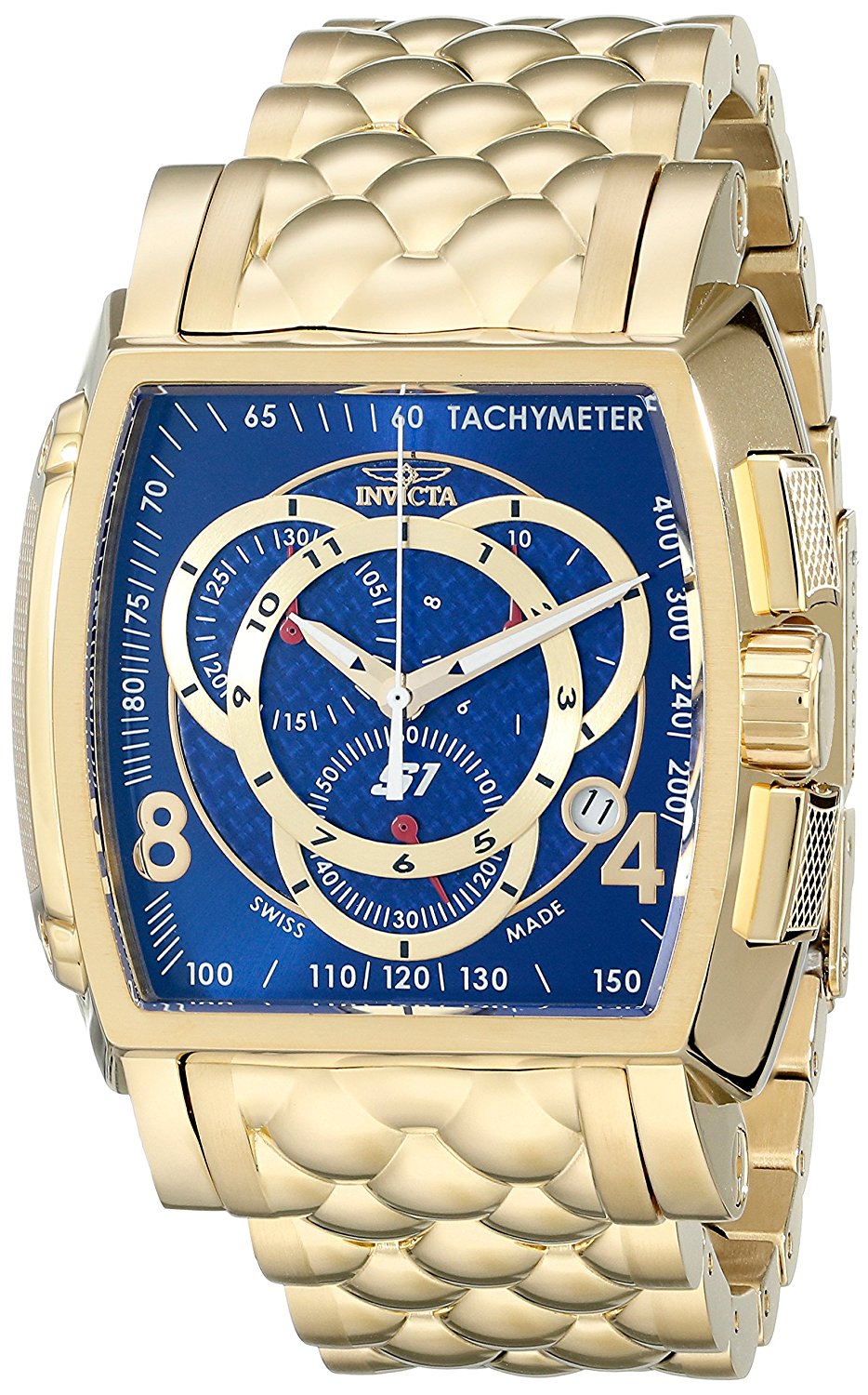 Invicta Watches : 5780 Blue Dial 18k-gold-plated-stainless-steel Band Men Watch