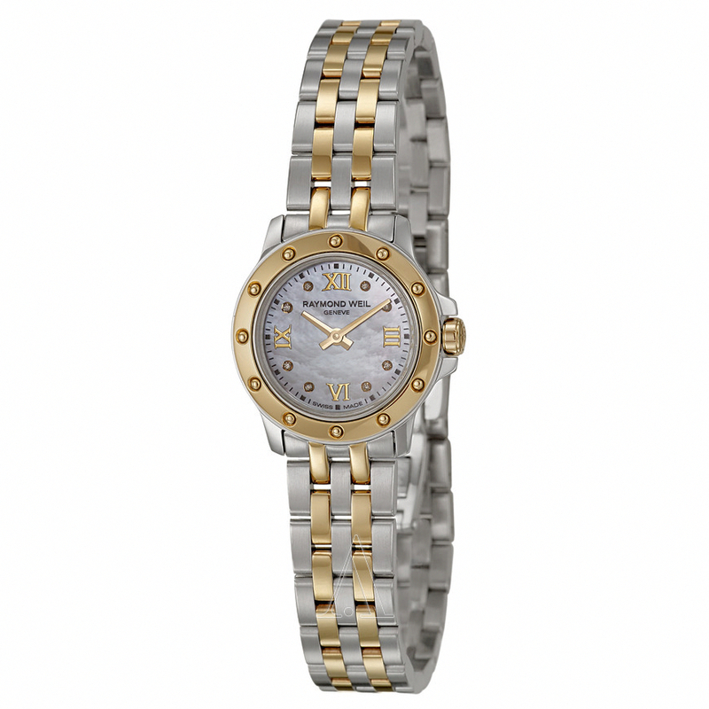 Raymond Weil Watches : 5799-STP-00995 Quartz Tango 23 Mm Mother Of Pearl Dial And 8 Diamonds On Roman Numeral Hour Indices With 18ct Yellow Gold Plated And Stainless Steel Bracelet Women Watch