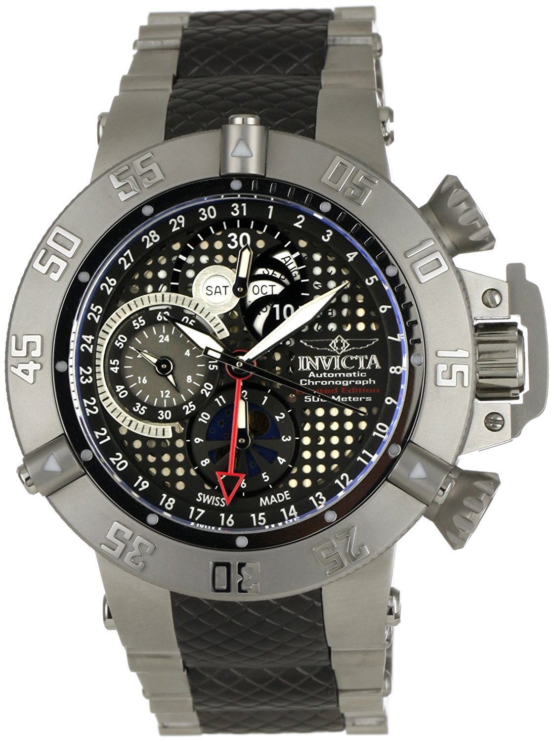 Invicta Watches : 5834 Black Dial Stainless Steel Band Men Watch