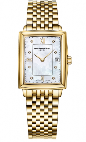 Raymond Weil Watches : 5956-P-00995 Quartz Mother of Pearl Diamond Dial Yellow Gold PVD Plating Stainless Steel Women Watch