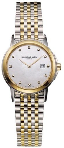 Raymond Weil Watches : 5966-STP-97001 Quartz White Mother Of Pearl Dial Stainless Case Steel With Gold Plated Coating And Stainless Steel Bracelet Women Watch