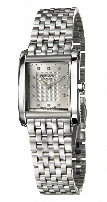 Raymond Weil Watches : 5975-ST-65081 Quartz Square Silver Dial Stainless Steel Case With Stainless Steel Bracelet Women Watch