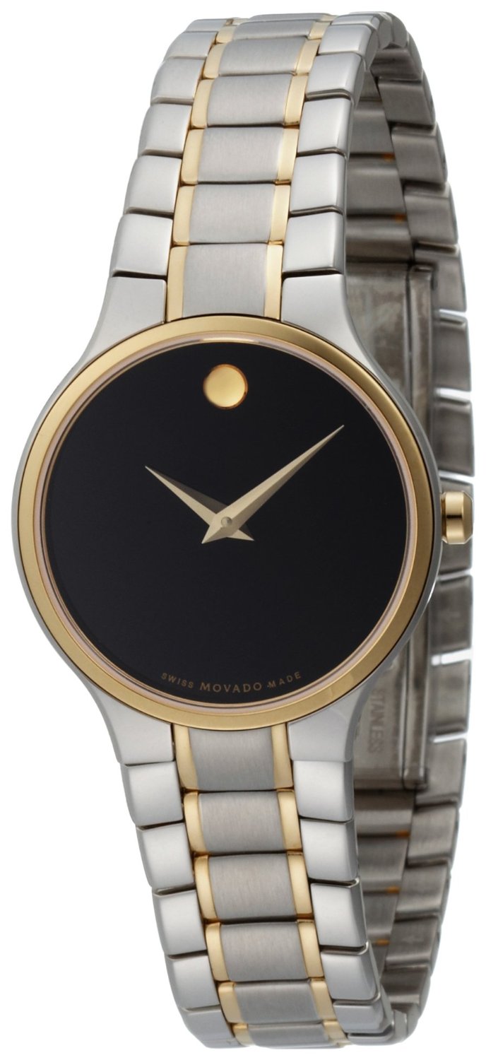 Fake AAA Movado Watches : 606389 Swiss Quartz Steel Two Tone Women Watch Watch
