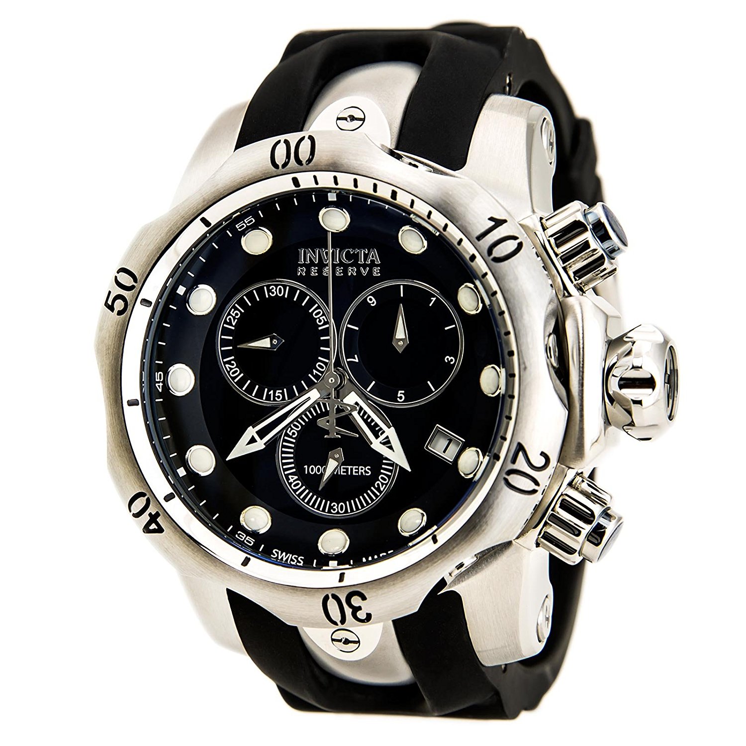 Invicta Watches : 6110 Quartz Chronograph Date Black Polyurethane Men Watch