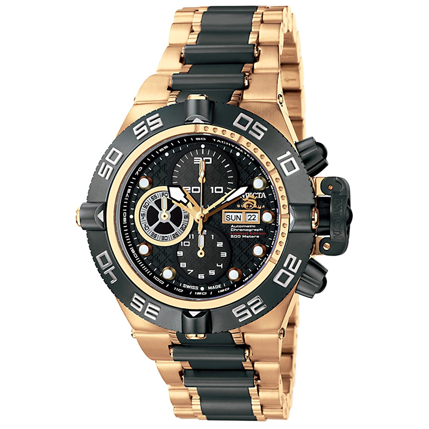 Invicta Watches : 6523 Black Dial Two-tone-stainless-steel Band Men Watch