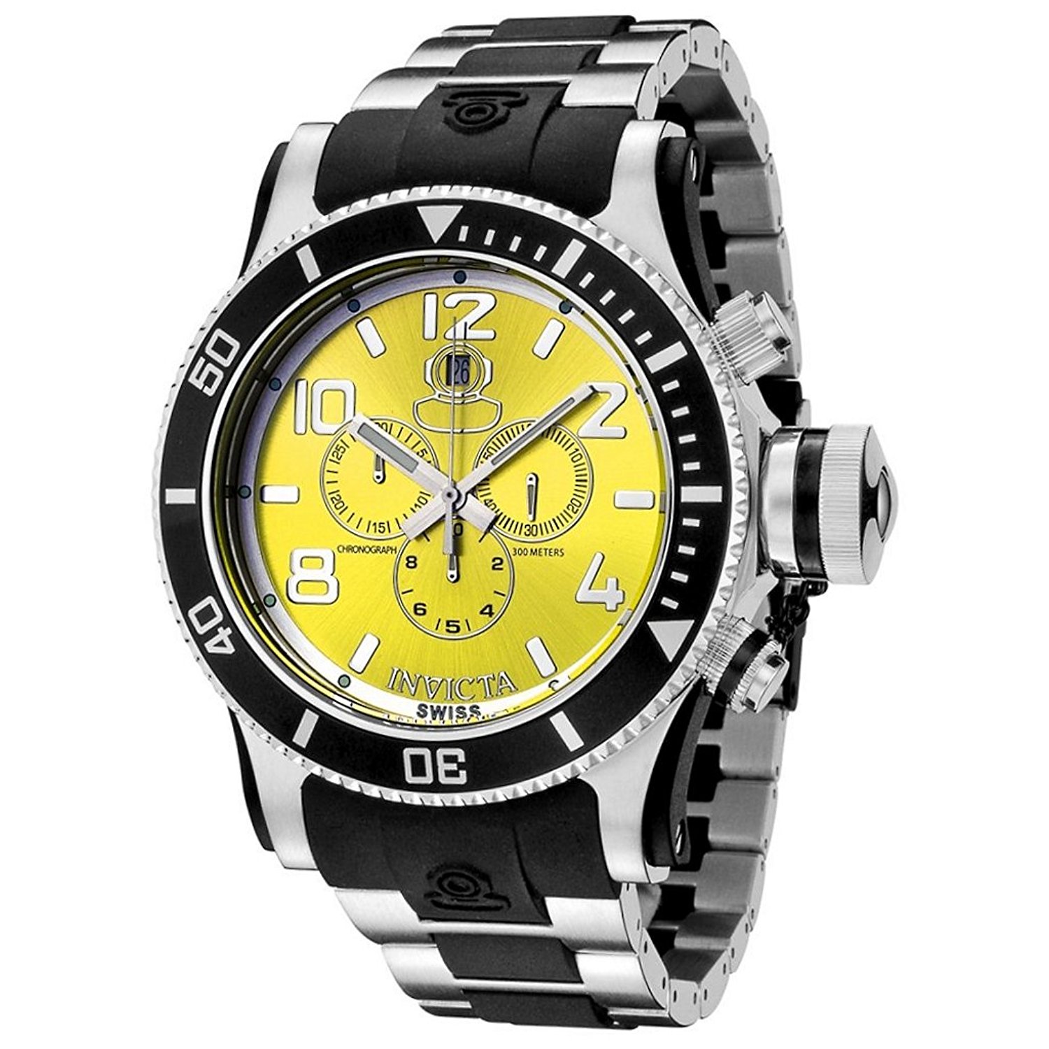Invicta Watches : 6632 Yellow Dial Stainless Steel Band Men Watch