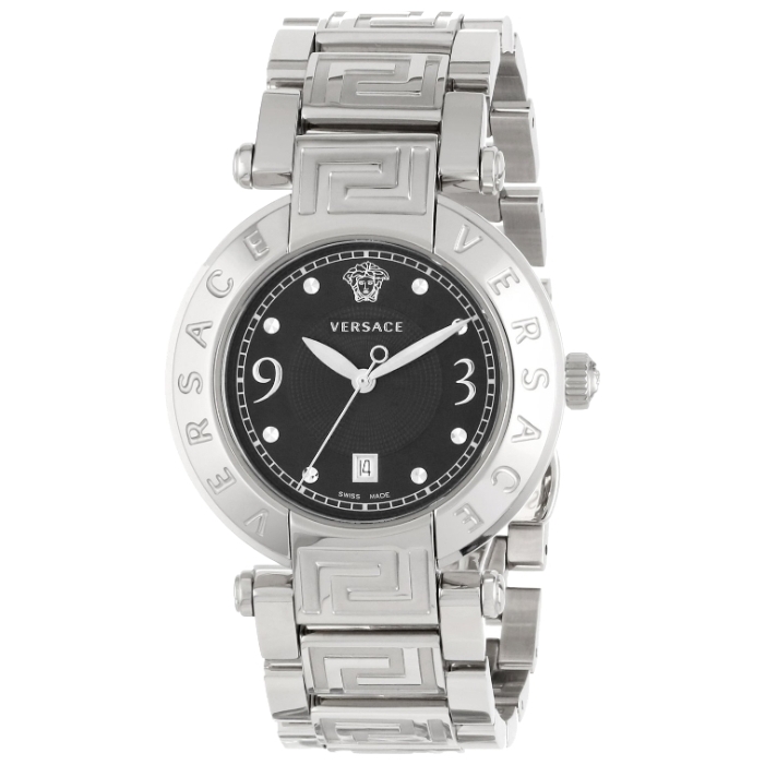 Versace Watches : 68Q99D009-S099 Quartz Analog Date Black Dial Stainless Steel Women Watch