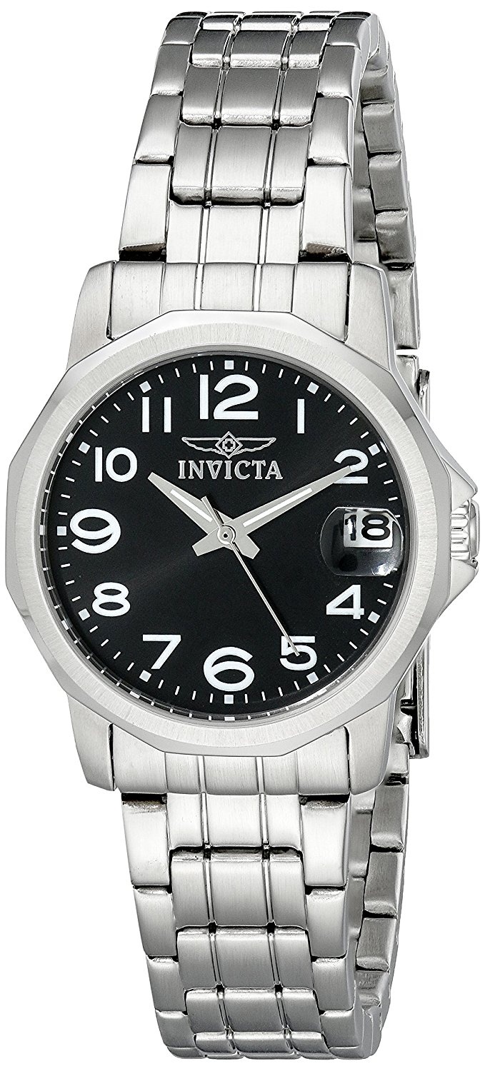 Invicta Watches : 6907 Black Dial Stainless Steel Band Women Watch