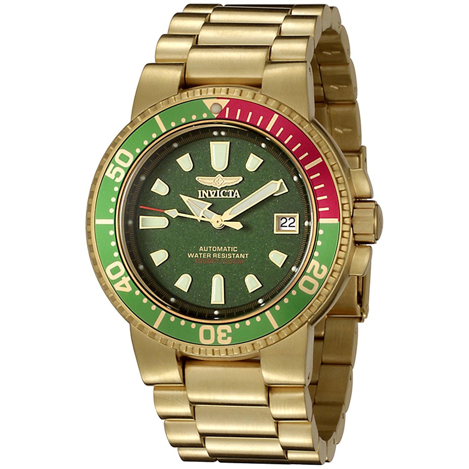 Invicta Watches : 6931 Green Dial Stainless Steel Band Men Watch