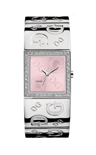 Guess Watches : 70607L3 Quartz Pink Dial Crystal Bezel Stainless Steel Women Watch