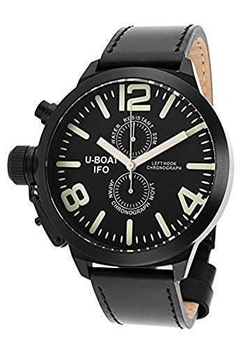 U-Boat Watches : 7250 Black With Green Accents Dial Black Men Watch