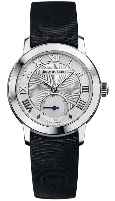 Audemars Piguet Watches : 77230BC.OO.A001MR.01 Manual Wind 18kt White Gold Silver Dial Black Satin Band Women Watch
