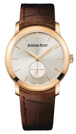 Audemars Piguet Watches : 77238OR.OO.A088CR.01 Manual Wind 18kt Rose Gold Silver Dial Brown Crocodile Leather Band Women Watch