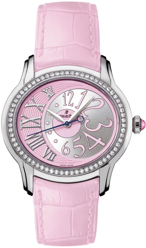 Audemars Piguet Watches : 77301ST.ZZ.D602CR.01 Automatic Stainless Steel Pink Dial Pink Crocodile Leather Band Women Watch